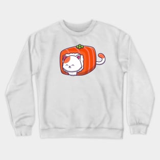 Cute Cat Sushi Salmon Crewneck Sweatshirt